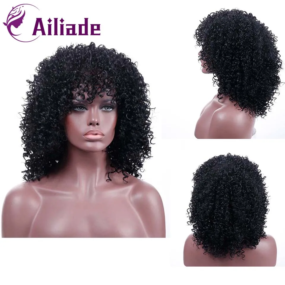 Парик AILIADE синтетический женский Короткие афро-американские кудрявые волосы