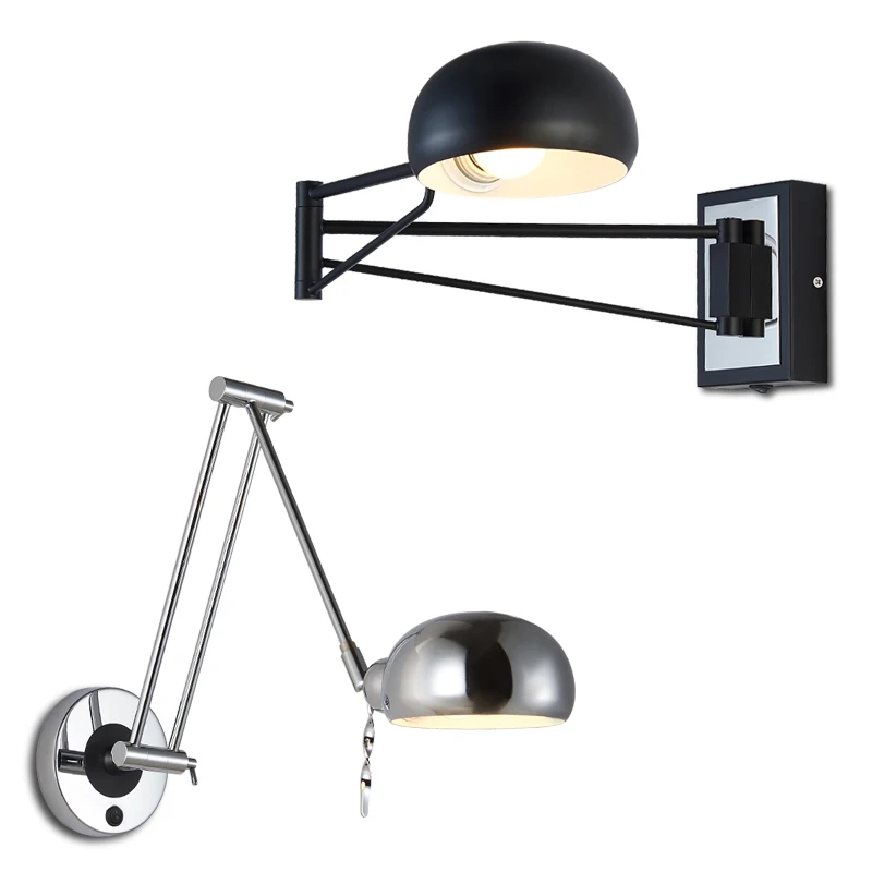 Прикроватные хромированные настенные светильники светодиодный зеркальный