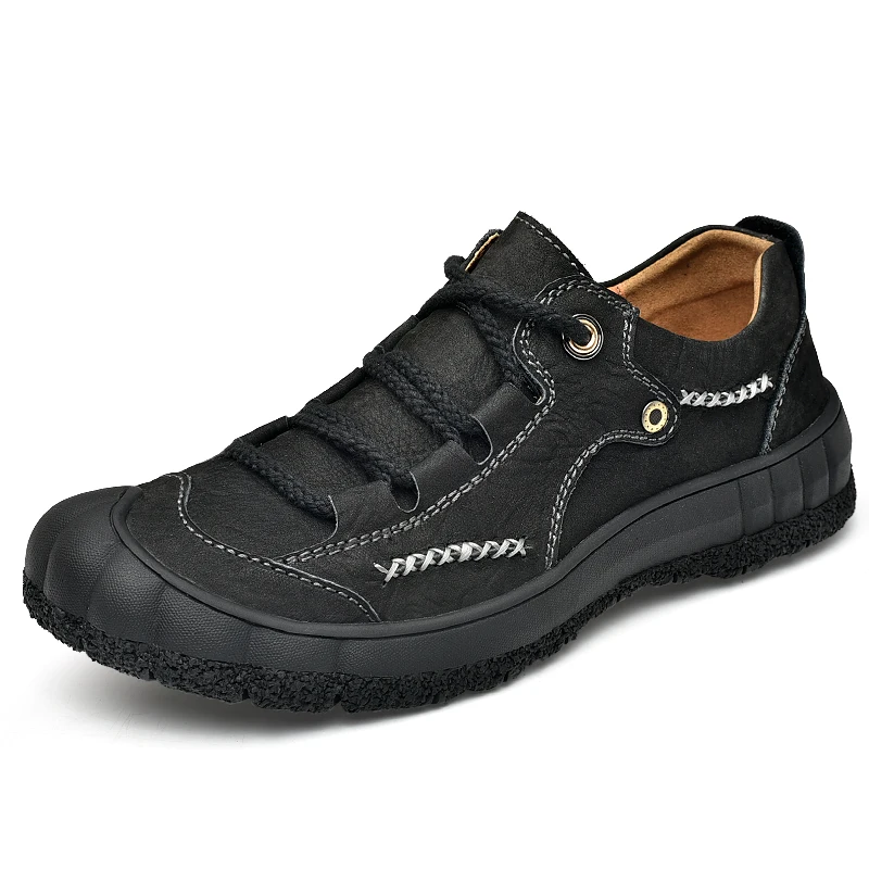 Мягкая мужская повседневная обувь кожаные лоферы ручной работы кроссовки из