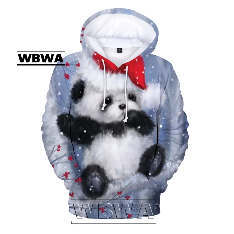 Мужская толстовка с 3D-принтом панды повседневный пуловер в стиле унисекс осень