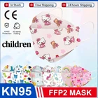 10-50 шт. детская маска для лица KN95 детская маска fpp2 ffp2mask тушь для лица рты розовые цветные маски для лица с принтом для девочек