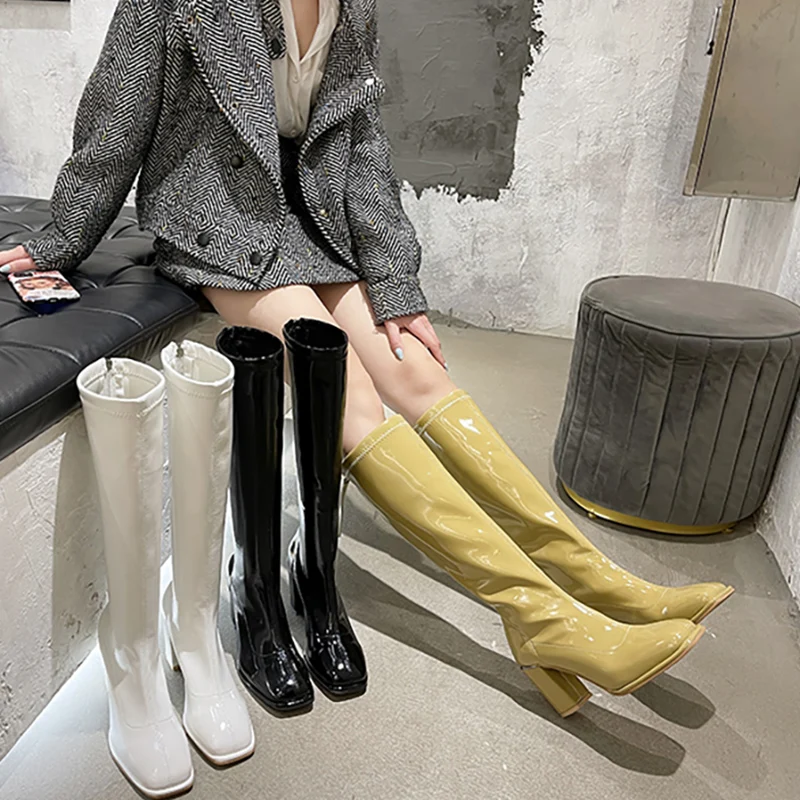 

Женские сапоги, осенние сапоги, женская обувь, привлекательные сапоги на высоком каблуке-шпильке, с круглым носком, на резиновой подошве, вы...