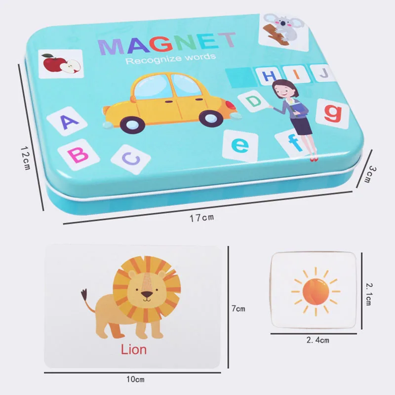 

New Kids Wooden Magnetic Alphabet Spelling Words Puzzle Game Baby Early Educational Learning Toys for Children Memory Training