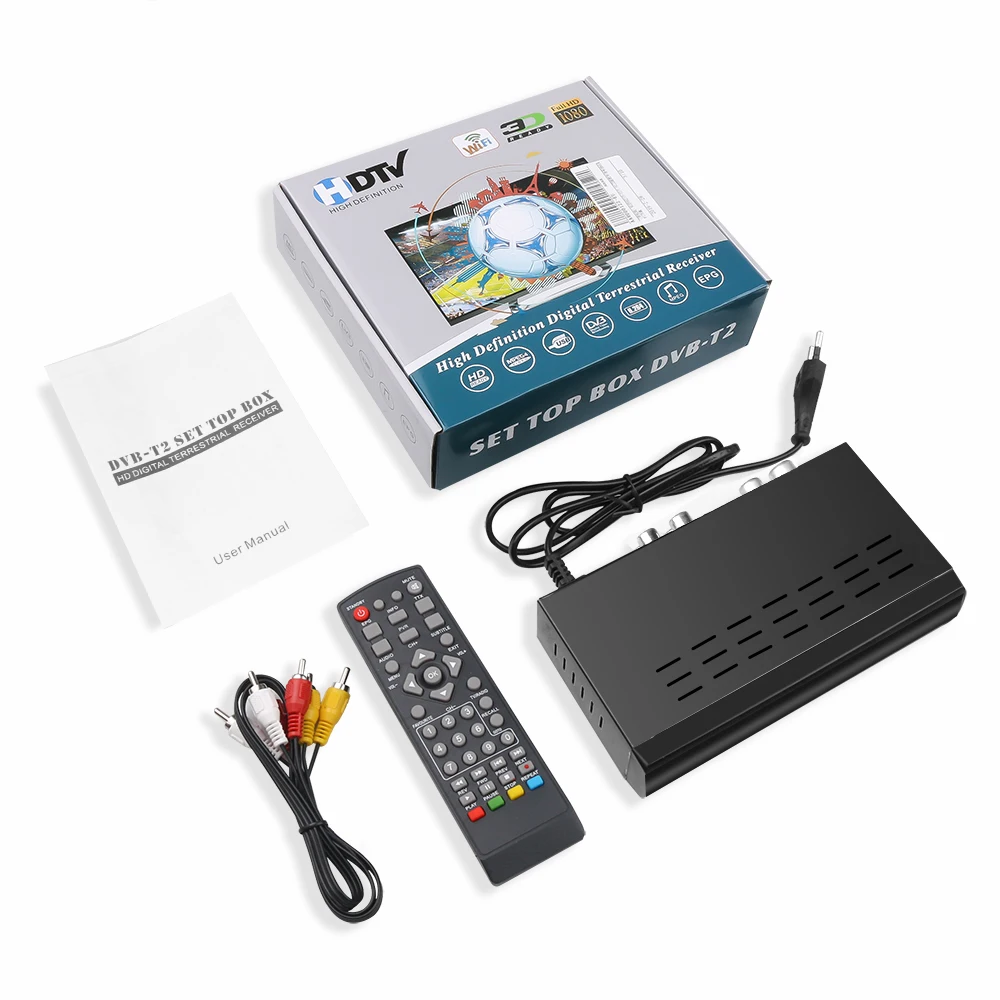 Kebidu DVB-T/DVB-T2 ТВ тюнер приемник DVB T/T2 ТВ Box HDMI CVBS 1080P цифровой HD спутниковый ресивер H.264 наземного приемник декодер каналов ТВ получать