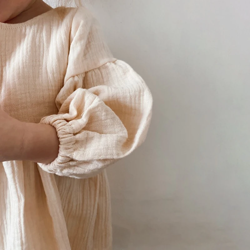 Spring Muslin girls Dresses Princess Autumn Children Kids Clothes Outfits Organic Cotton Casual Lovely Baby Girls Dress | Детская одежда