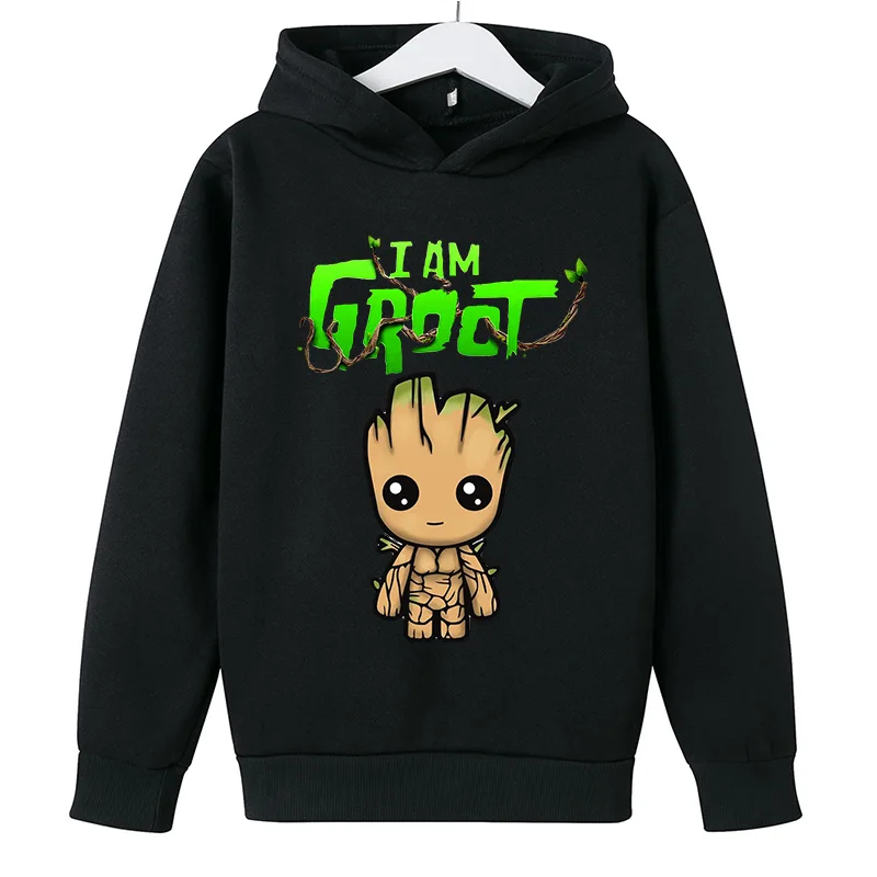 Groot супергероя худи для девочек стражи Галактики 2D темно синий свободный свитер с