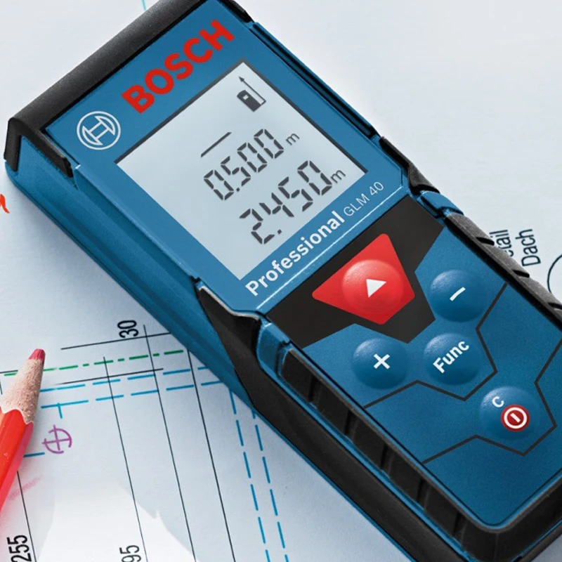 Дальномер лазерный Bosch GLM 40 (Дальность измерений 40м. вычисление площади класс