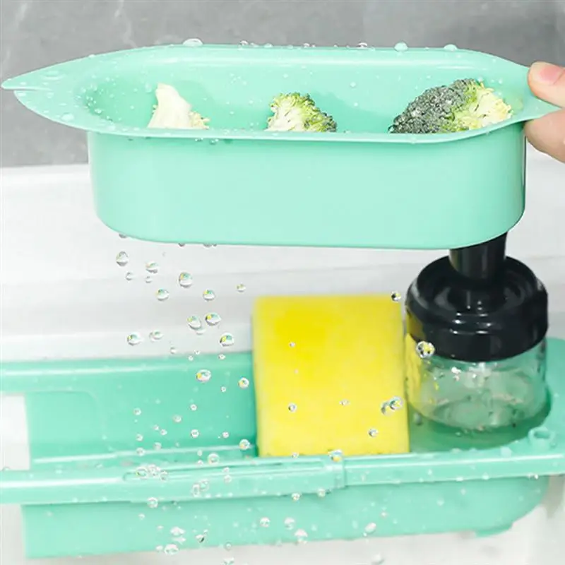 

Sponge Soap Holder Drainer Sink Tray Sink Storage Rack Dish Cloth Hanger