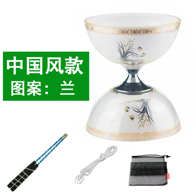 Orchid Китайский стиль 1 подшипник игрушки профессиональный набор диаболо упаковка с веревочной сумкой Китай - Цвет: Orchid