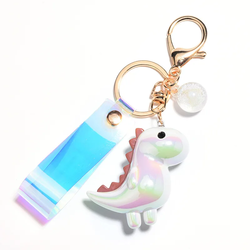 

New Acrylic Dinosaur Doll Keychain High Quality Exquisite Backpack Pendant Car Key Chain Delicacy Handmade Trinket Keyring Gift