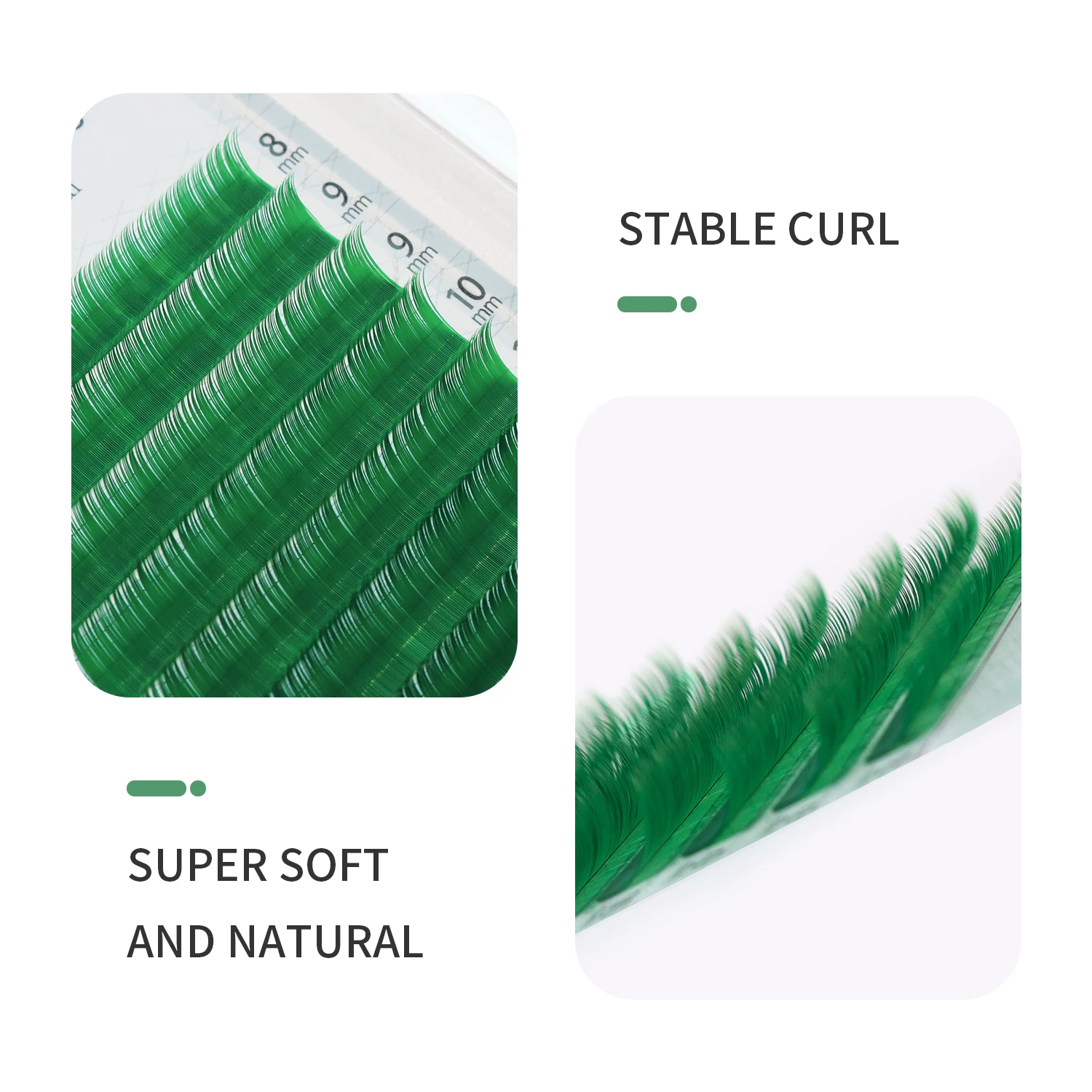 Фото Individual Color Lashes Natural Long Eyelash Extension Pink+Red+Green+White+Purple Mixed Length Soft Colored Lahses №2
