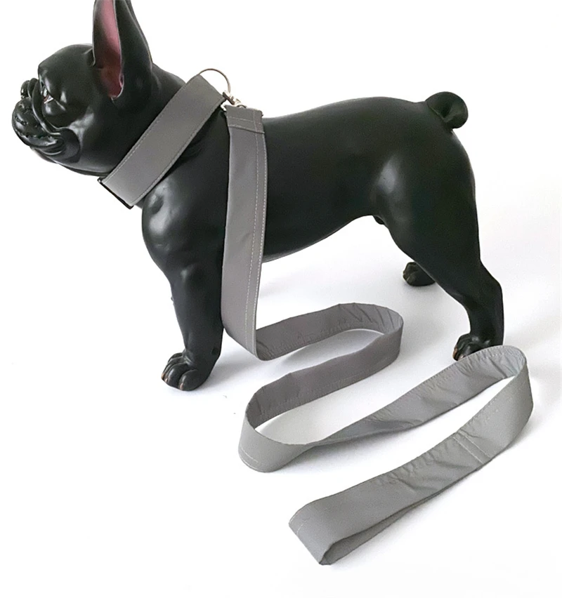 Модный светоотражающий тканевый светящийся ошейник для собаки 3 8 см свинцовый