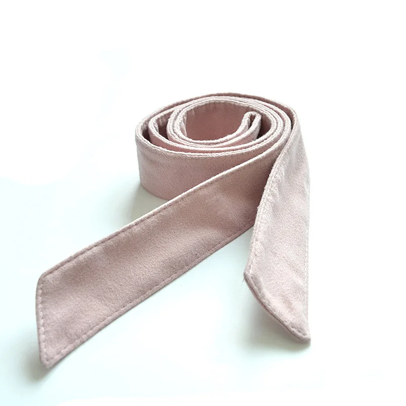 Light pink Renie SEAN бархатные пояса для женщин, одноцветные, с бантом, красные, черные, зимние, Дамский Пояс, ремень, женский пояс, пальто, аксессуары - Цвет: Light pink