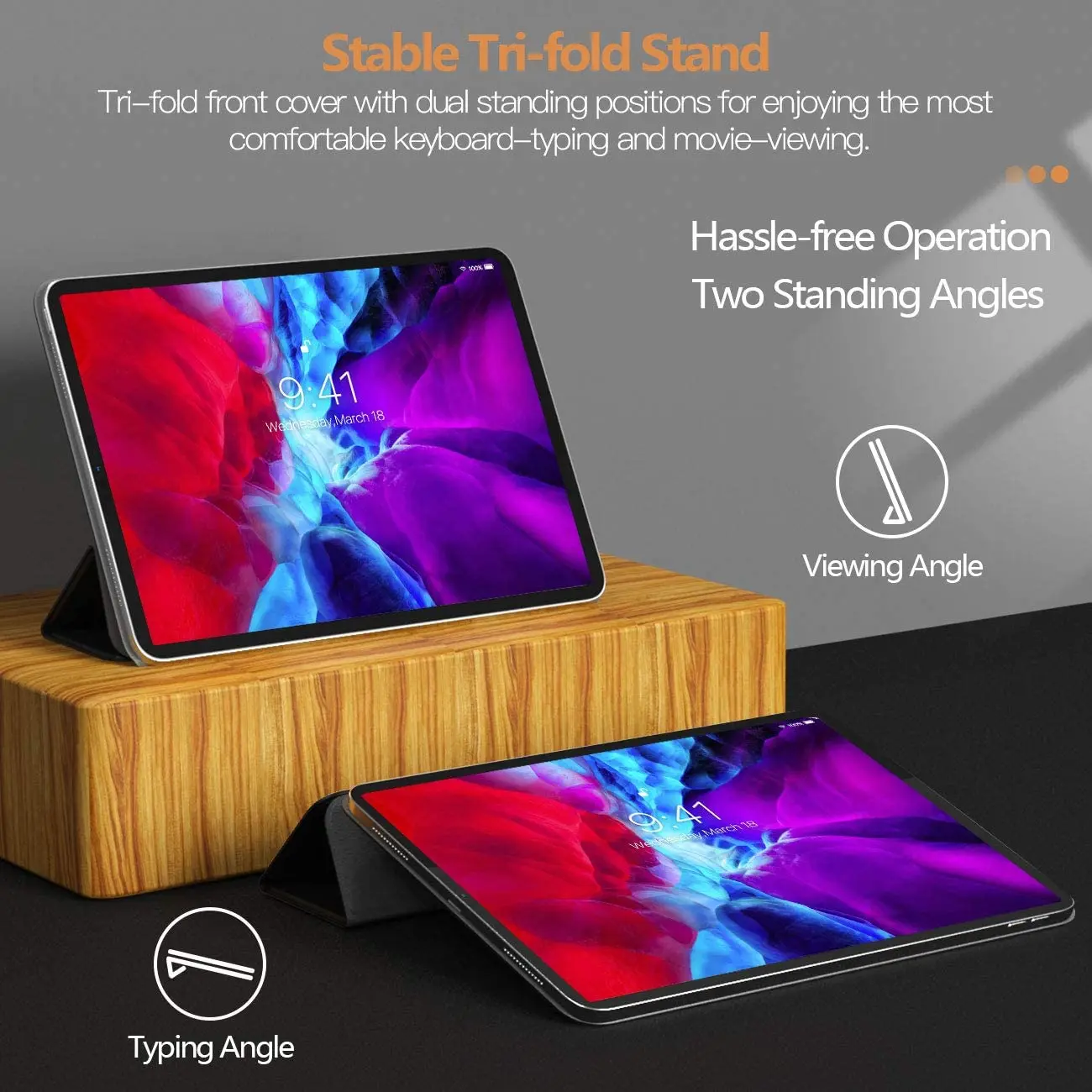 

Ultra-thin Smart Cover Suitable for 2020 iPad Pro 11-inch Solid Color Tablet Cover 12.9 Inch Magnetic Cover