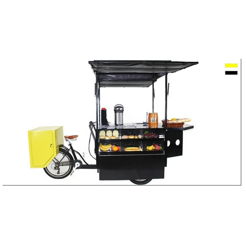 Новый трехколесный кофейный грузовой велосипед передвижная уличная тележка для