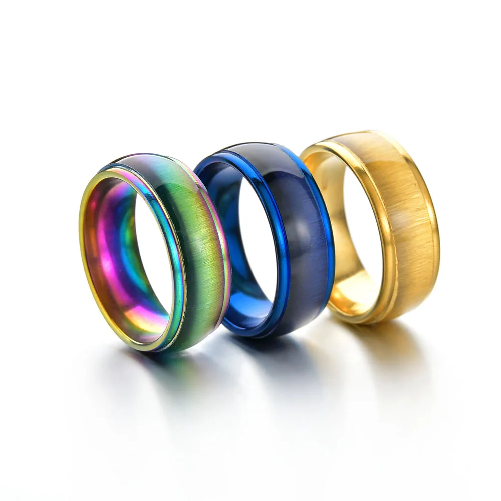 

3 Colors in cat 's-eye Stainless Steel Finger Rings Reflection Stones Fashion Party Ring