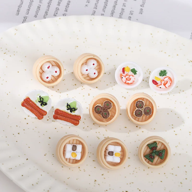 

New Simple Solid color Acrylic Simulated Food Stud Earrings For Woman Fashion Korean Cute earrings Gift Jewelry 2021 Ear Stud