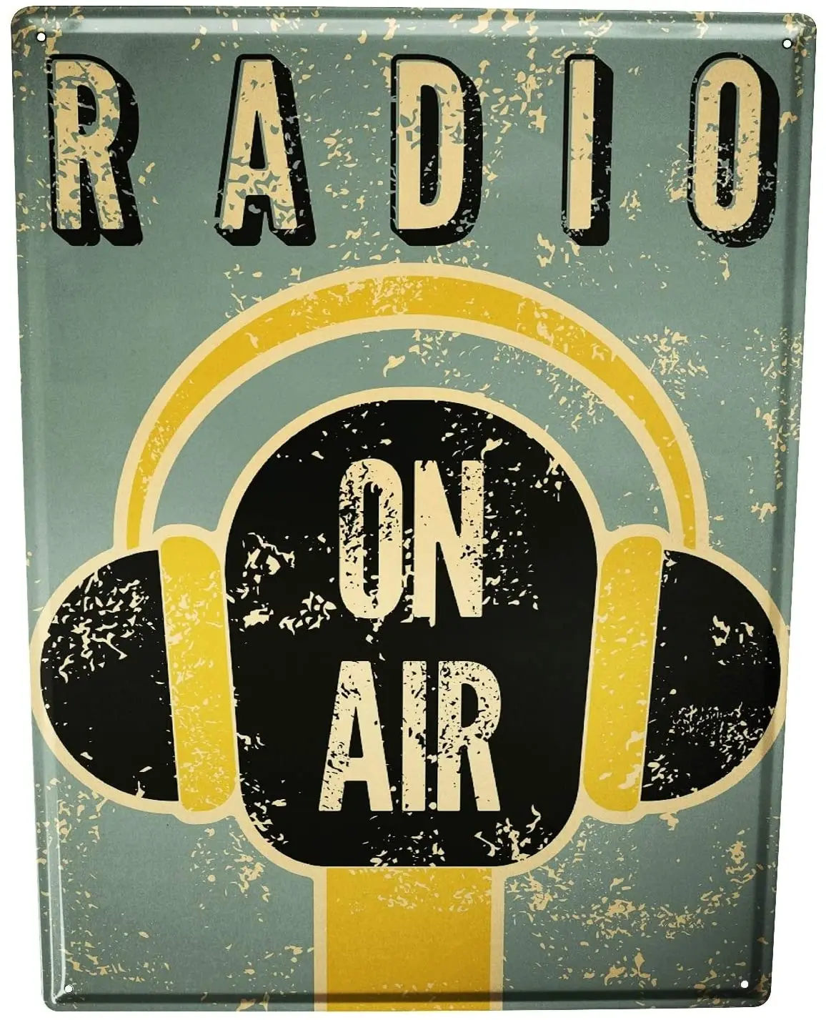 

Tin Sign Metal Plate Decorative Sign Home Decor Plaques Art Radio on air