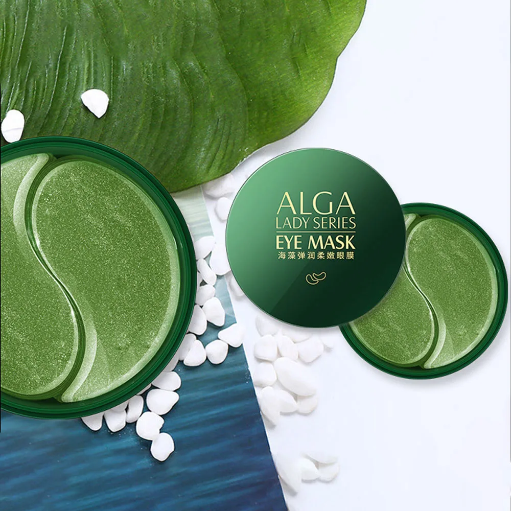 Изображения 60 шт. 24 к Золотая коллагеновая маска для глаз из фасоли мунг гелевые