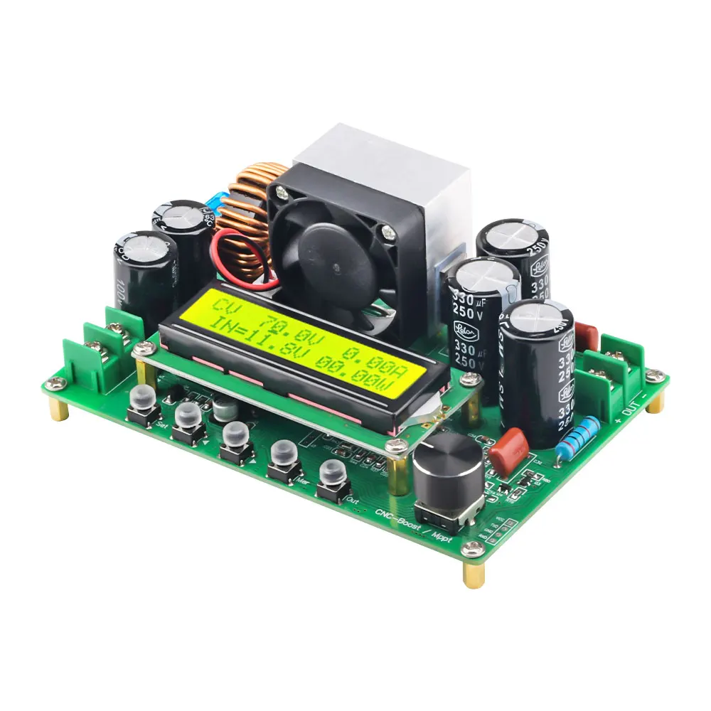 

DPX800S DC-DC NC CV CC Booster Module Boost 12V~120V 0-15A Adjustable MPPT R9JC Power Supply Module LCD Display Voltmeter
