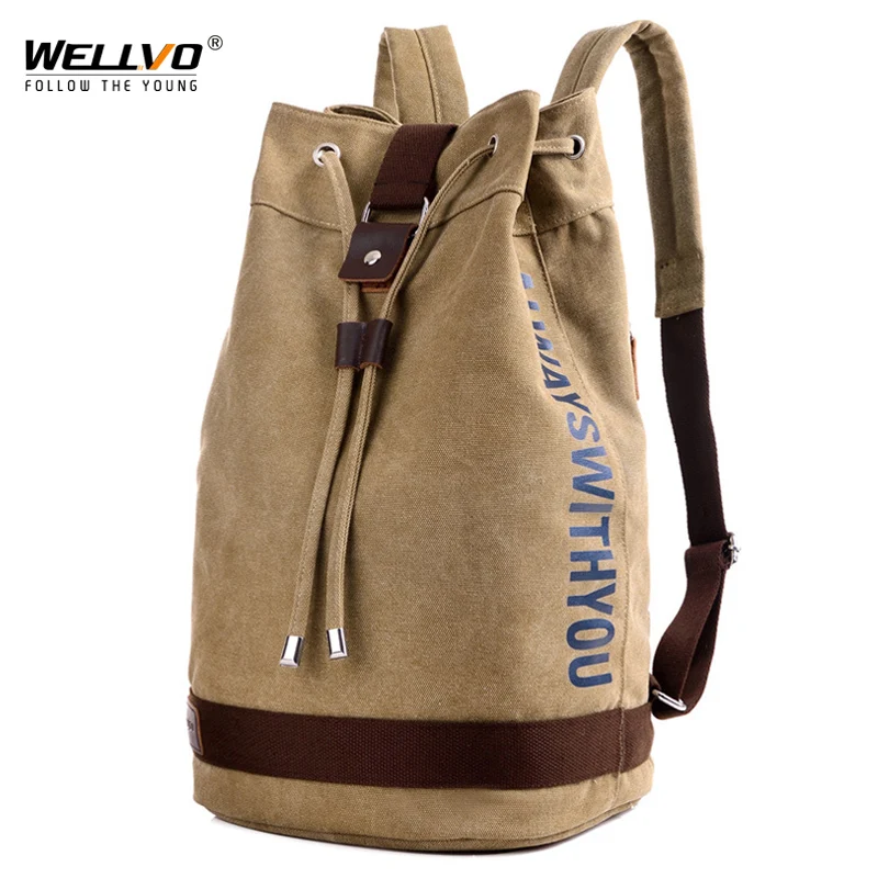 

Canvas Backpack Men Large Laptop Back Pack Men's Travel Bags Bucket Rucksack Bookbag Sport Bagpack Big Packing Cubes X2141C