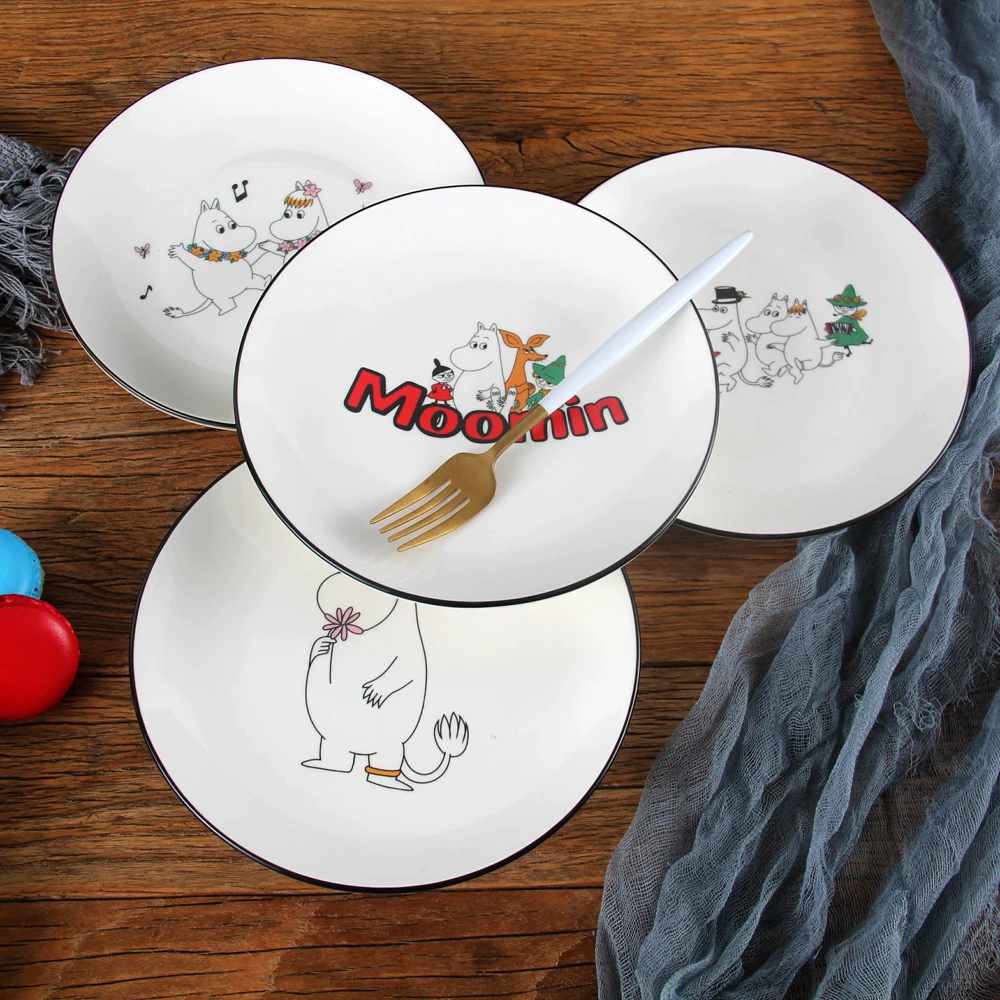 Скандинавский стиль Moomin 8 дюймов стейк керамическая тарелка рисовая чаша ложка Amy Shili мультфильм керамическая детская посуда