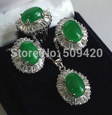 Бесплатная доставка милые наборы натуральный зеленый камень кулон ожерелье