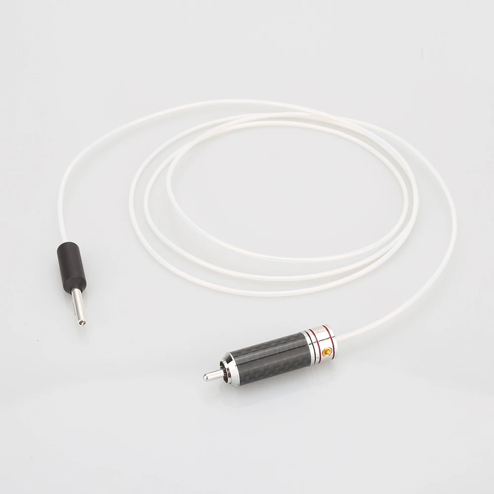 Аудиокабель HIFI из стерлингового серебра кабель типа банан-RCA для GND усилителя