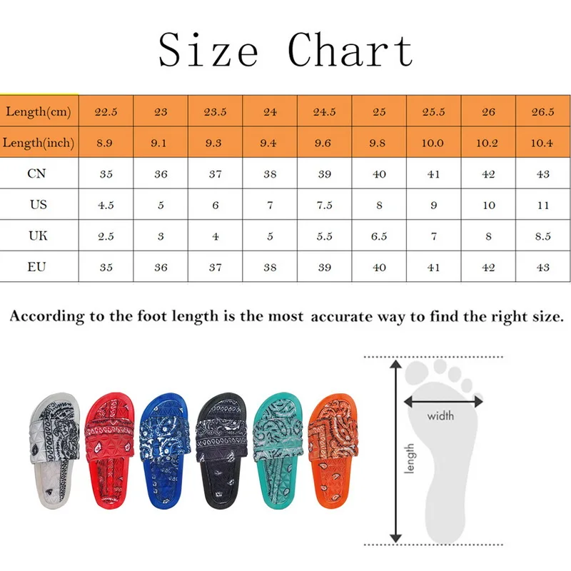 

HOT Slippers Cashew Flowers Bandana Slides For Women Home Sandals Women's Summer Footwear New Likes On INS Wholesale