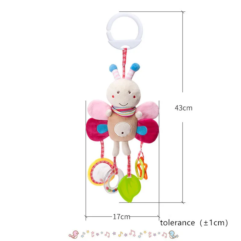 Плюшевые мягкие Мультяшные животные для детей игрушки погремушки младенцев с