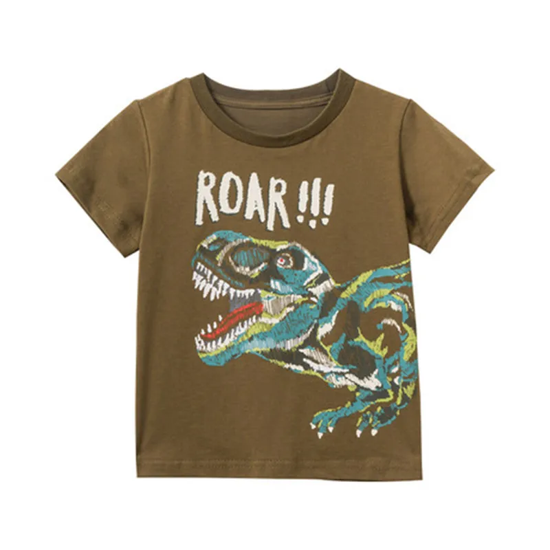 

Malwee Brand New 2021 Summer Baby Top Basic Cartoon Roar Dinosaur Shirt 100% Pure Cotton Kids Boys Girls Short-Sleeve T-Shirt