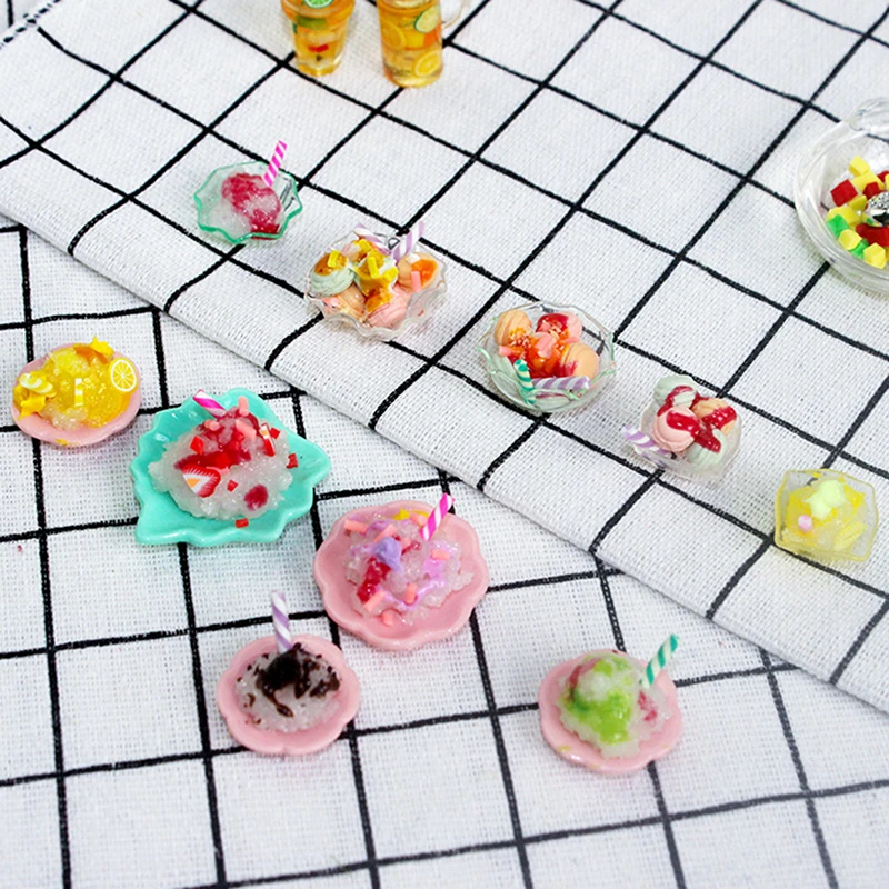 

1/12 Miniature Dollhouse Smoothie Macaron Dessert Model for BJD Blyth Doll Food Pretend Play Mini Kitchen Accessories Toy