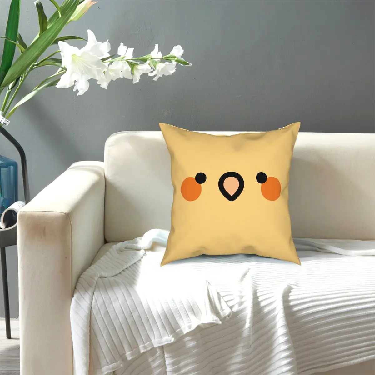 

Cockatiel Parrot Pillow Case Decoration Cushions Throw Pillow for Sofa Polyester Double-sided Printing Printed