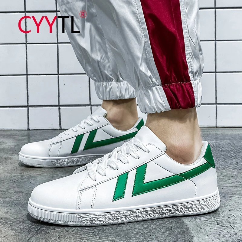 

Кроссовки мужские кожаные на шнуровке, Нескользящие, дышащие