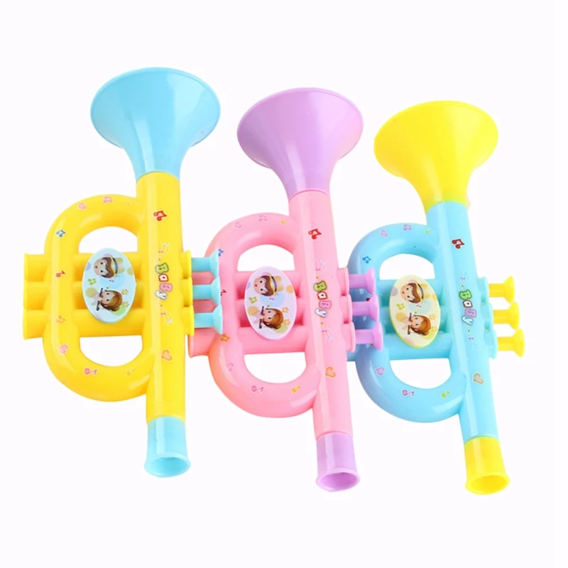 

Colorful Children'S Blowable Trumpet Trumpet Instrument Musical Toy Random Color Pattern