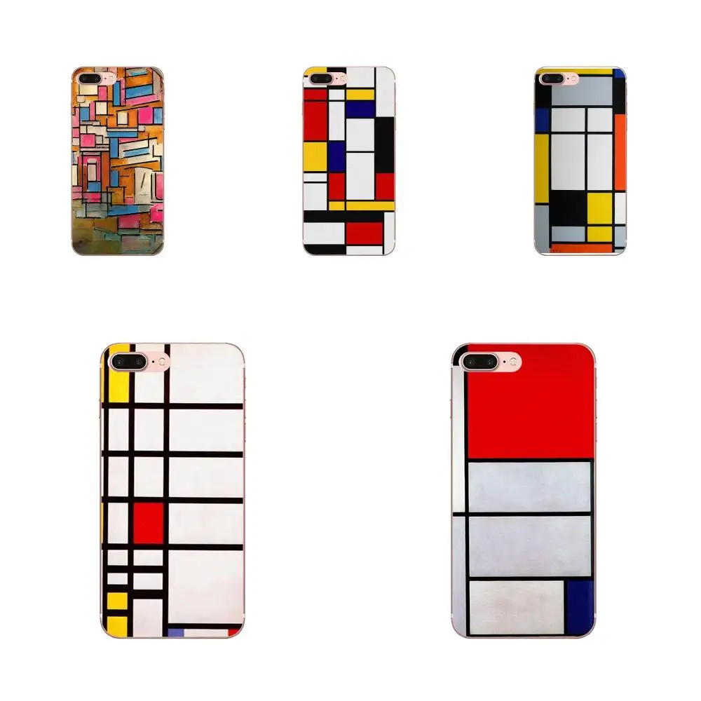 Абстрактное искусство Piet Mondrian для Huawei G8 Honor 5C 5X 6 6X 7 8 9 Y5II Mate P7 P8 P9 P10 P20 Lite Plus 2017