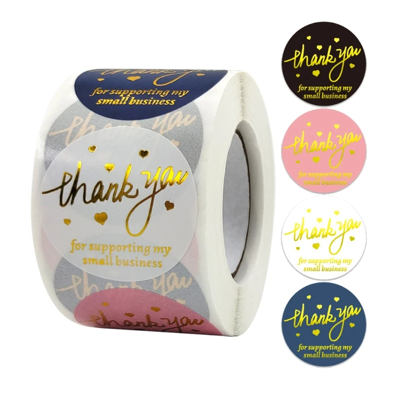 

1.5 Inch Thank You Sticker Labels 500 Pcs/roll Party Supplies 4-color Gift Shops