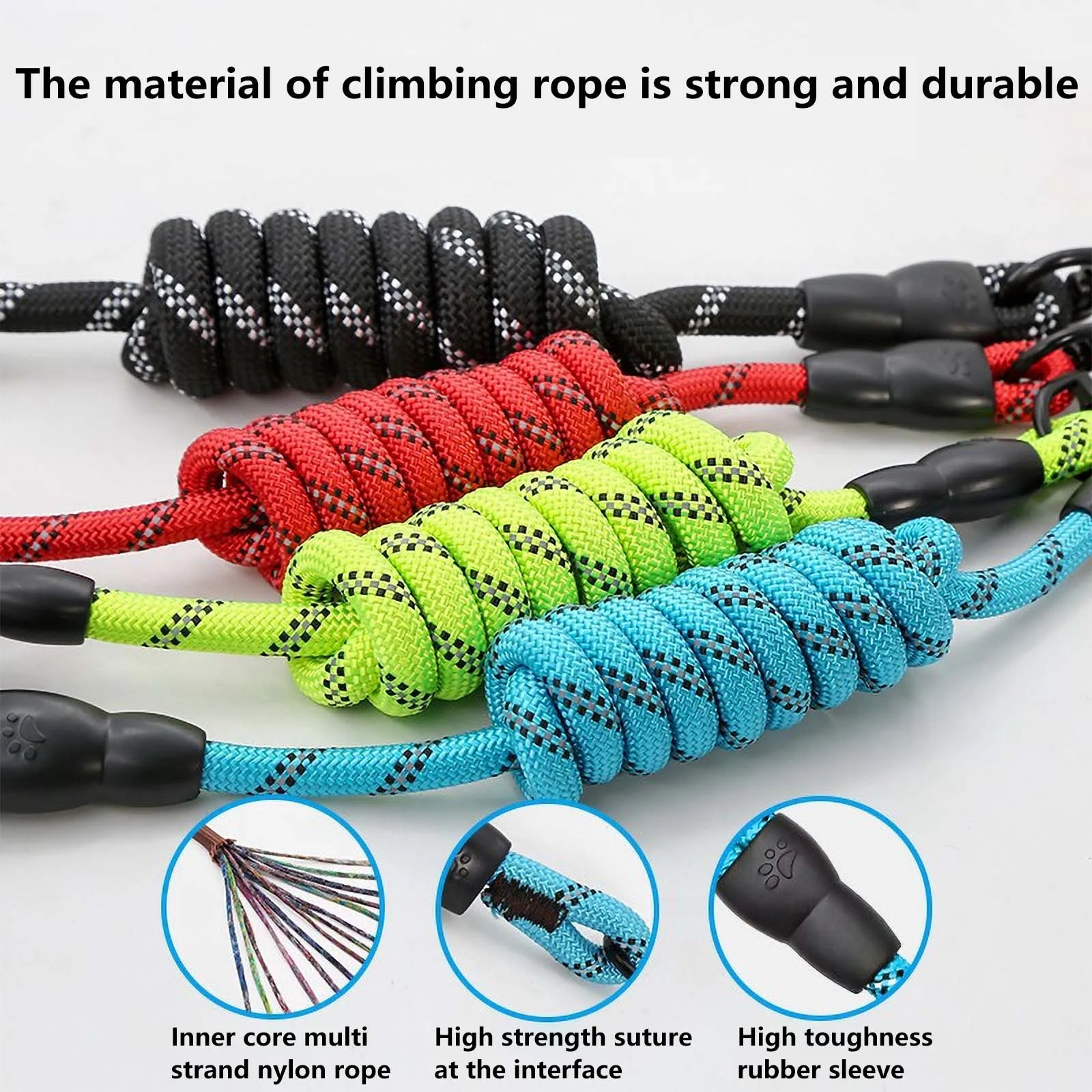 

Strong Dog Leash With Comfortable Padded Handle And Highly Reflective Threads оводок ля Собак Pet Collar Perro Mascotas