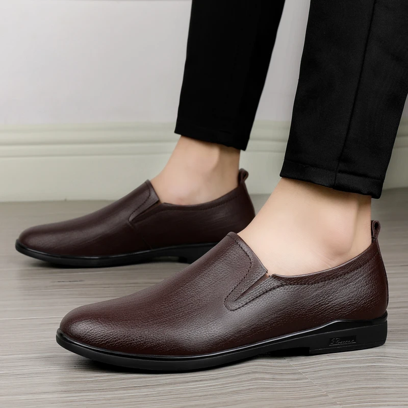 

Мужские мокасины из натуральной кожи, дышащие Лоферы без шнуровки, для вождения, большой размер 37-45, повседневная обувь, 2021