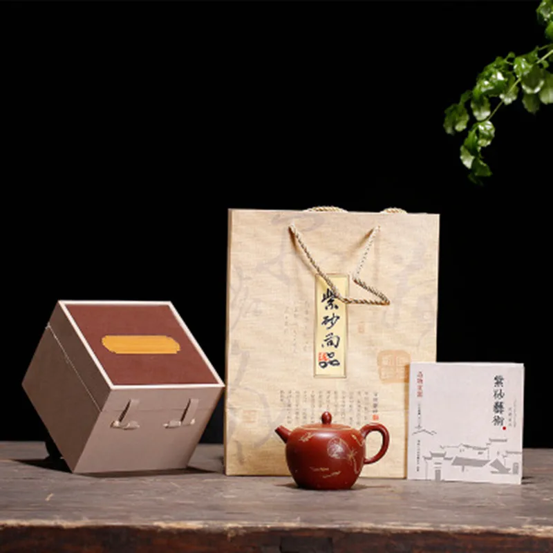 

Yixing Raw Ore Dahongpao Beauty Shoulder Purple Sand Teapot Pure Hand-painted Gold Painted Lotus Tea Pot Gift