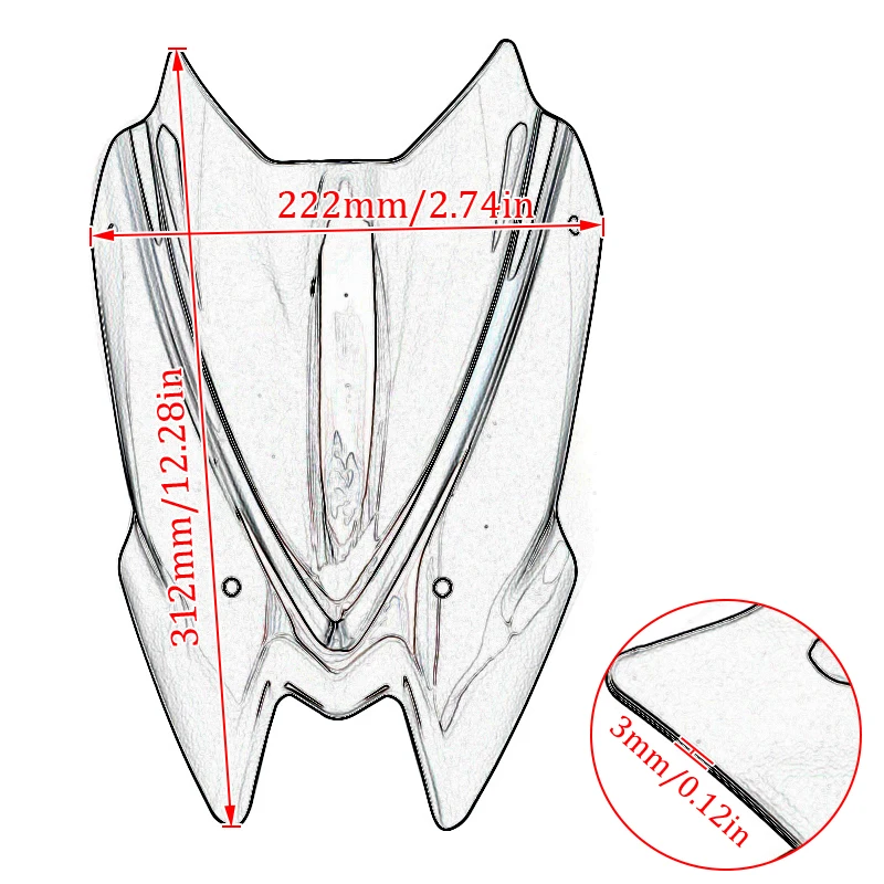 

Motorcycle Windscreen Windshield Shield Screen with Bracket Fits For KAWASAKI Z650 Z-650 2020 Z 650