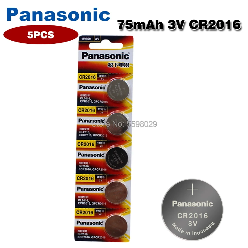 5 шт. оригинальный совершенно новый аккумулятор для PANASONIC cr2016 3 в Кнопочная