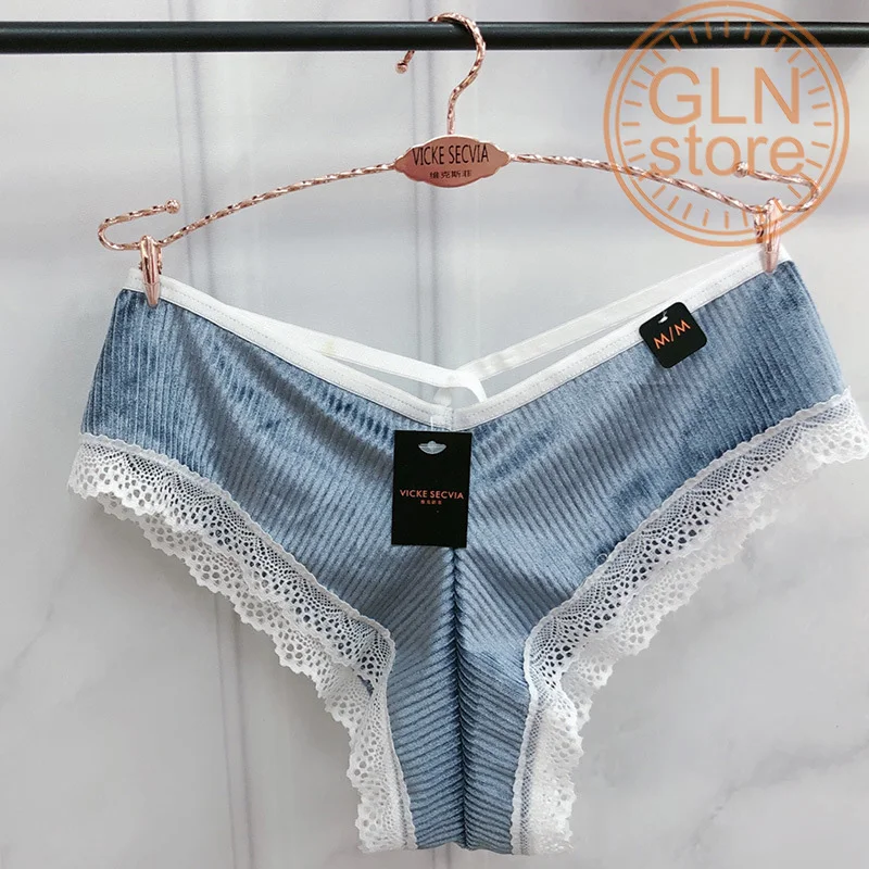 

Women 's Thong Panties Sexy Low-waist T-pants Lace Ladies Underwear Cross- Waist Briefs Cotton Modal 128