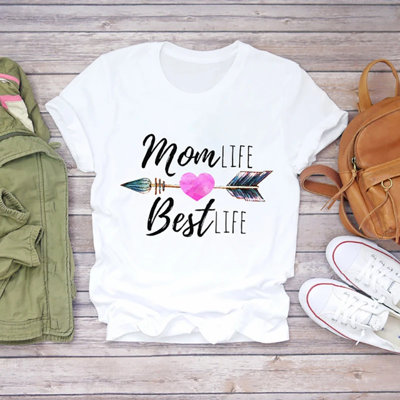 

Short Sleeve Cartoon Super Mom Life Momlife Harajuku O Neck Summer Print Crop Top T Shirt Ladies Graphic Female Tee T-Shirt