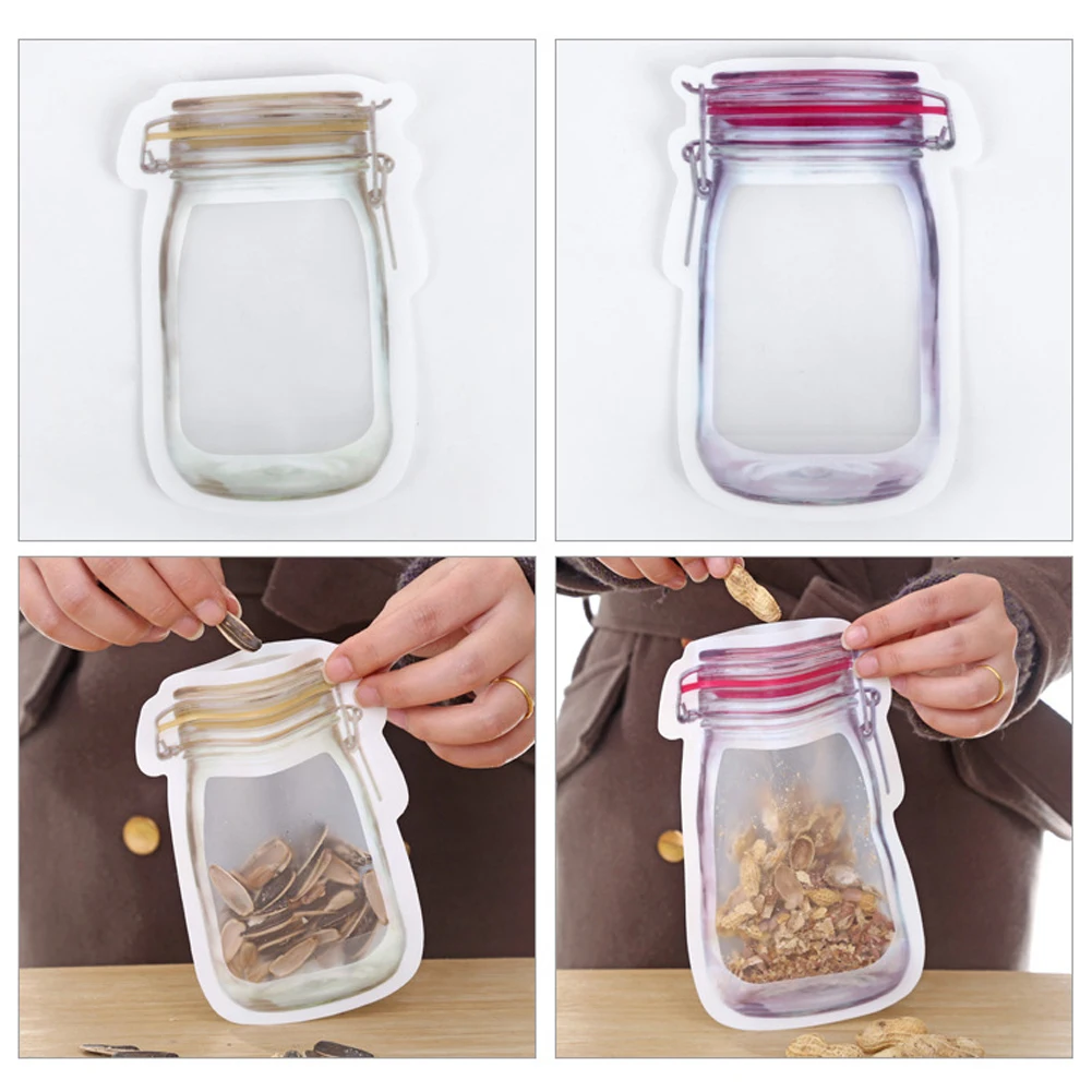 Reusable Snack Bag Freezer Hermetic Food Storage Fresh Seal Cans Kitchen Organizer Mason Jar For Travel |