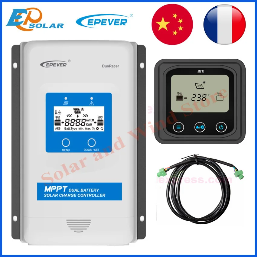 EPEVER новый двойной аккумулятор MPPT Солнечный контроллер 10A 20A 30A DuoRacer батарея
