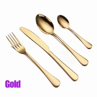 golden cutlery set stainless steel tableware forks knives spoons kitchen dinner set mirror dinnerware steel cutlery set flatware
