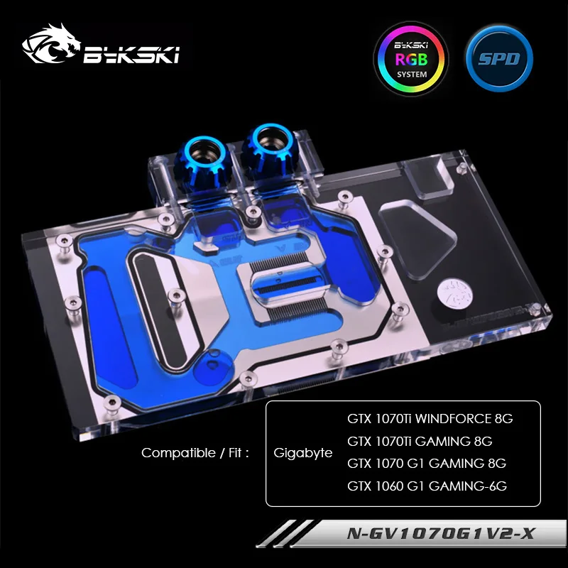Водный блок Bykski для Gigabyte GTX 1070Ti WINDFORCE 8G/ GAMING 8G/GTX 1070 G1 8G/1060 6G N GV1070G1V2 X|Кулеры и системы