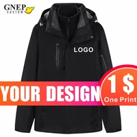 winter warm jacket custom fashion hooded mountaineering suit outdoor casual sweatshirt cheap print logo gnep2020 new