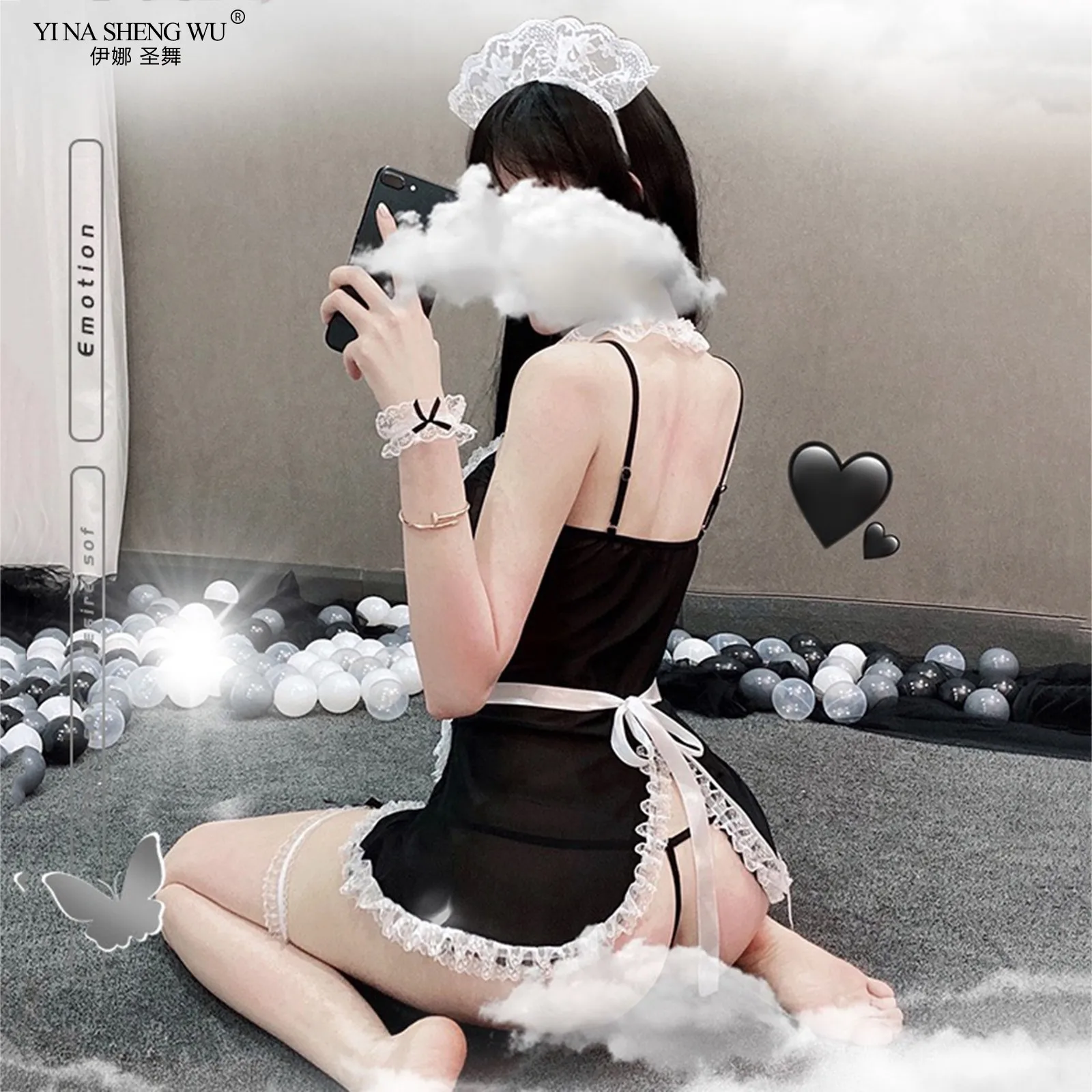 Сексуальный костюм горничной Униформа соблазнение страсть Эротика косплей